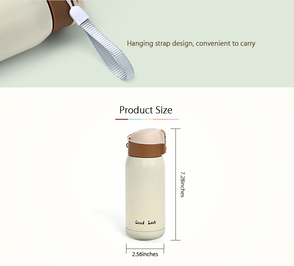 360ML Candy Color Stainless Steel Vacuum Cup with Hanging Strap 360ML Candy Color Stainless Steel Vacuum Cup with Hanging Strap