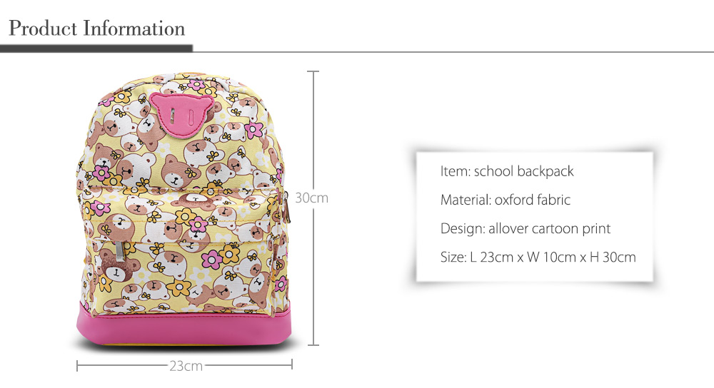 Casual Allover Cartoon Print Child School Bag Mini Backpack Casual Allover Cartoon Print Child School Bag Mini Backpack