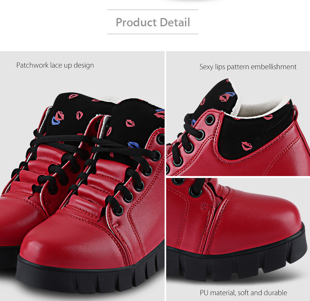 Fashionable Lips Pattern Printed Height Increasing Shoes for Women Fashionable Lips Pattern Printed Height Increasing Shoes for Women