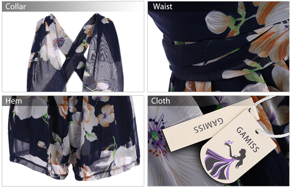 Sexy Chiffon Floral Print Jumpsuit for Women Sexy Chiffon Floral Print Jumpsuit for Women