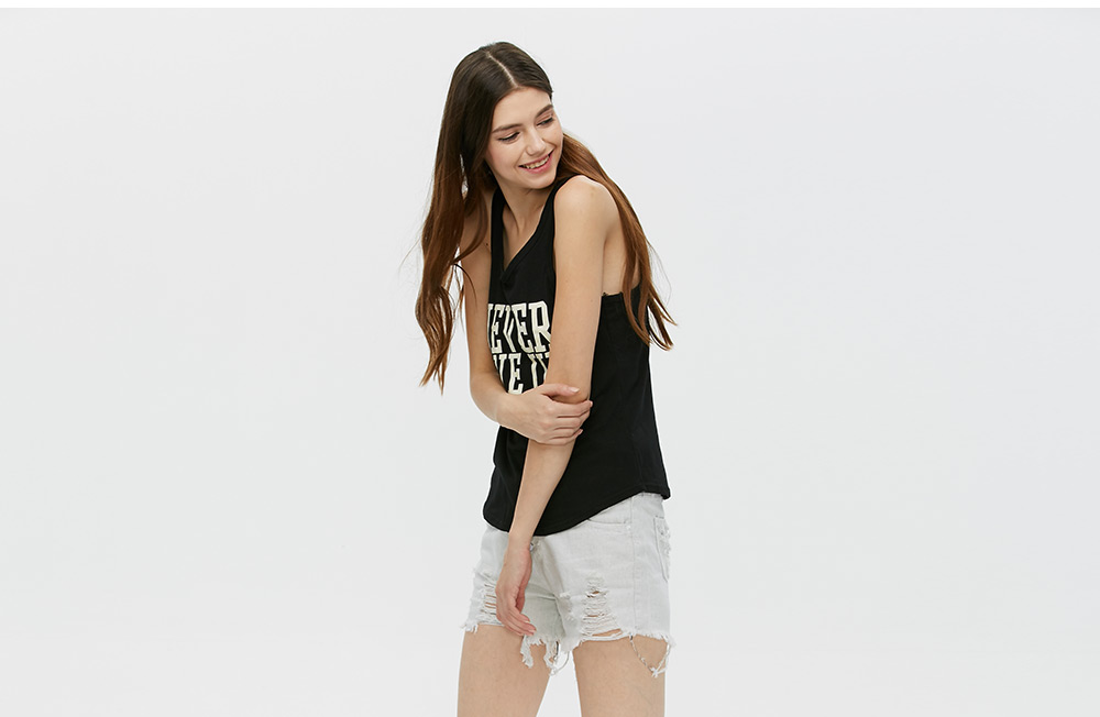 Trendy Mid Waist Button Ripped Denim Shorts for Women