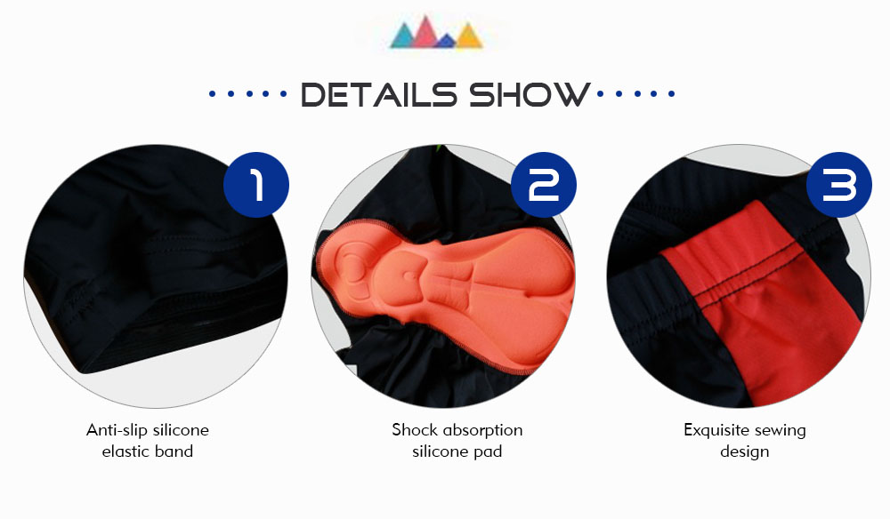 REALTOO Bicycle Uniform Silicone Gel Padded Cycling Shorts REALTOO Bicycle Uniform Silicone Gel Padded Cycling Shorts