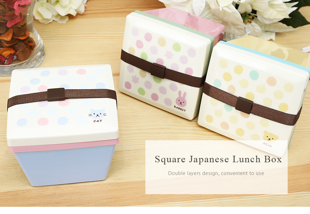 Square Double Layer Japanese Lunch Box Container Tableware Square Double Layer Japanese Lunch Box Container Tableware