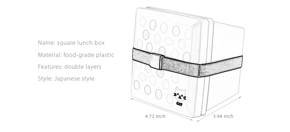 Square Double Layer Japanese Lunch Box Container Tableware Square Double Layer Japanese Lunch Box Container Tableware