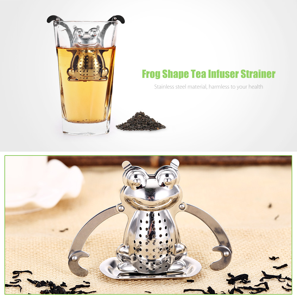 Stainless Steel Frog Shape Mesh Tea Infuser Strainer Filter with Tray Stainless Steel Frog Shape Mesh Tea Infuser Strainer Filter with Tray