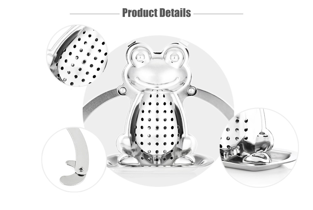 Stainless Steel Frog Shape Mesh Tea Infuser Strainer Filter with Tray Stainless Steel Frog Shape Mesh Tea Infuser Strainer Filter with Tray