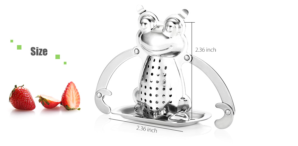 Stainless Steel Frog Shape Mesh Tea Infuser Strainer Filter with Tray Stainless Steel Frog Shape Mesh Tea Infuser Strainer Filter with Tray