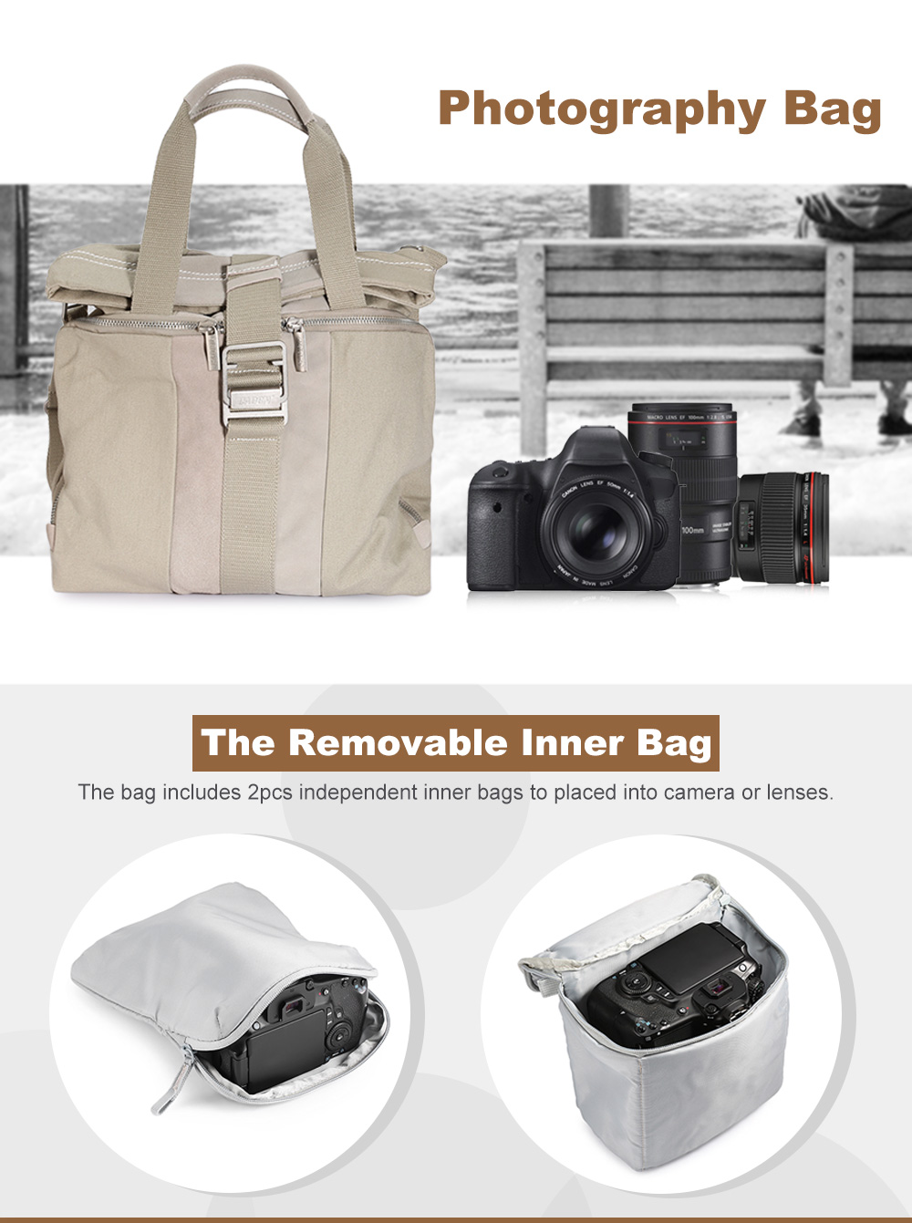 CADEN L1 DSLR Camera Waterproof Canvas Shoulder Bag CADEN L1 DSLR Camera Waterproof Canvas Shoulder Bag