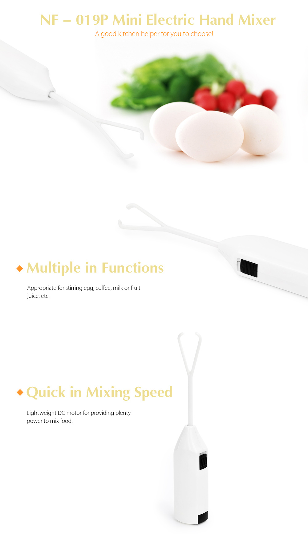NF - 019P Mini Electric Hand Mixer Coffee Milk Egg Beater Kitchen Accessory NF - 019P Mini Electric Hand Mixer Coffee Milk Egg Beater Kitchen Accessory