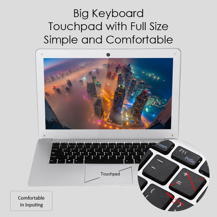 Jumper Ezbook 2 14.0 inch Ultrabook Notebook Windows 10 Intel Cherry Trail X5 Z8350 Quad Core 1.44GHz LED Screen 4GB RAM 64GB eMMC HDMI Bluetooth 4.0 Camera