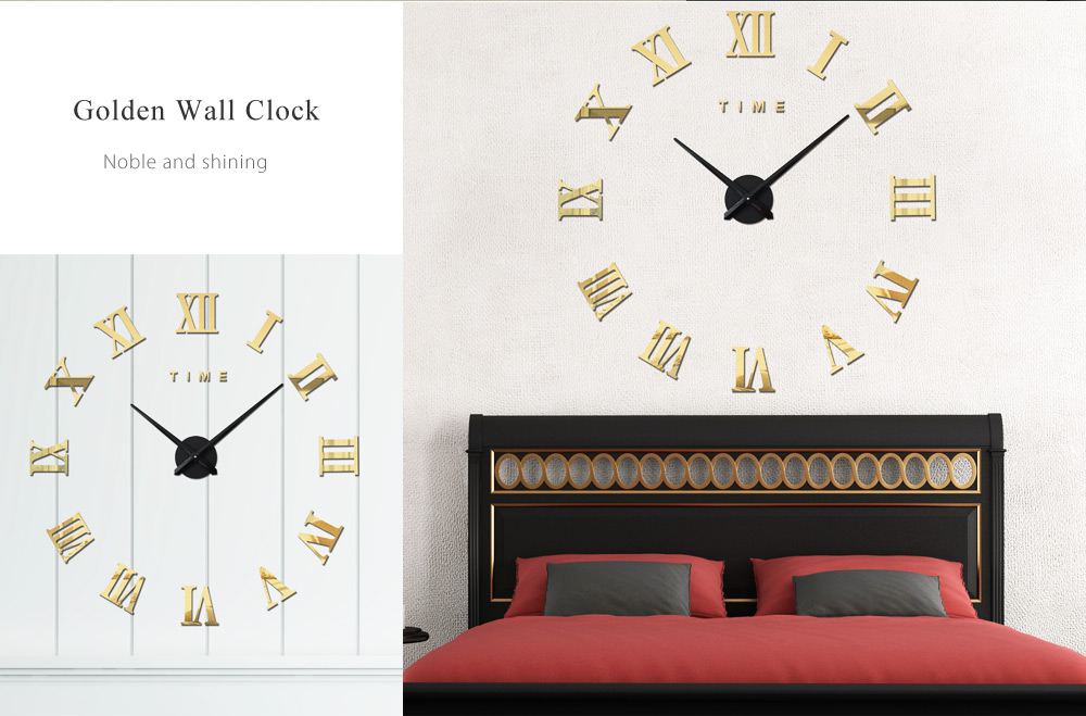 M.Sparkling 3D Mirror Effect Sticker DIY Wall Clock Roman Numeral Scales M.Sparkling 3D Mirror Effect Sticker DIY Wall Clock Roman Numeral Scales