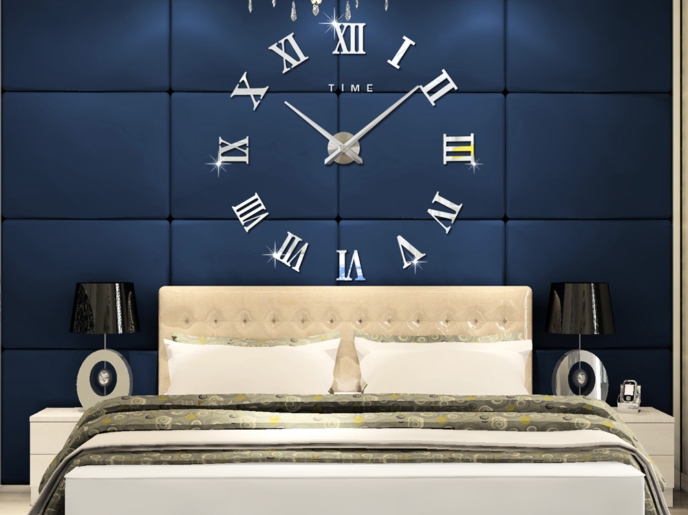 M.Sparkling 3D Mirror Effect Sticker DIY Wall Clock Roman Numeral Scales M.Sparkling 3D Mirror Effect Sticker DIY Wall Clock Roman Numeral Scales