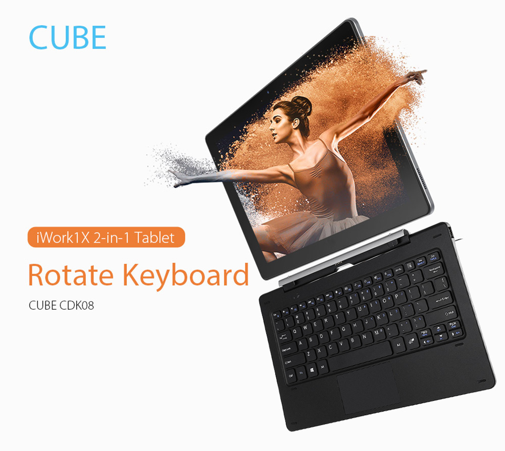 Original Cube CDK08 iWork1X Keyboard with Magnetic Docking Pogo Pin
