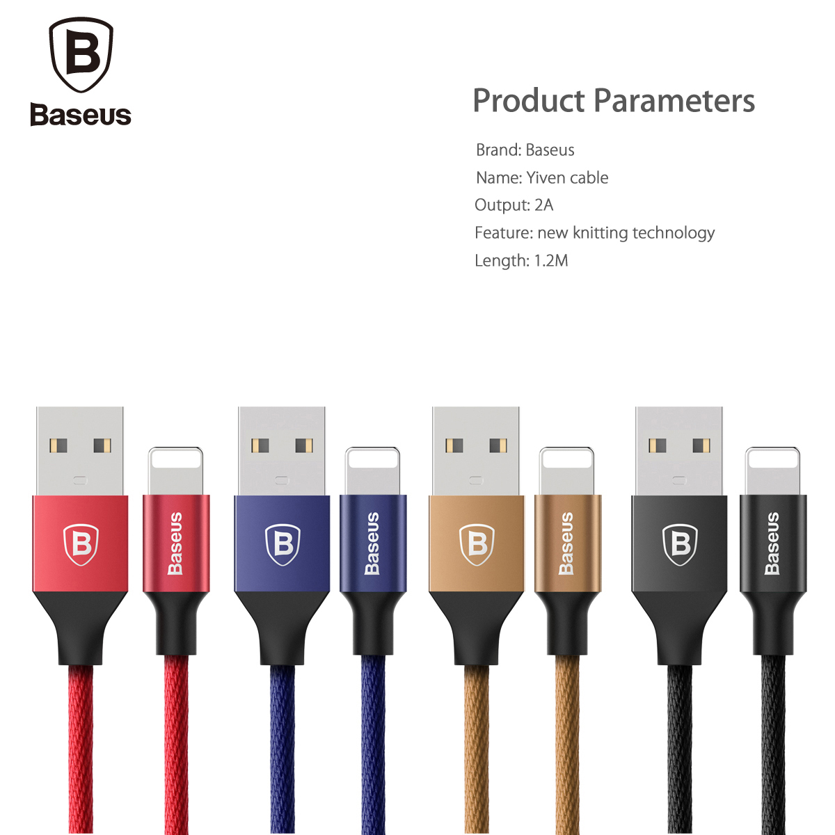 Baseus Yiven Cable 8 Pin USB Data Charging Braided Wire 1.2M Baseus Yiven Cable 8 Pin USB Data Charging Braided Wire 1.2M