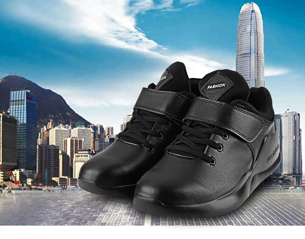 Casual Solid Color Magic Tape Lace Up Platform Sports Shoes for Men Casual Solid Color Magic Tape Lace Up Platform Sports Shoes for Men