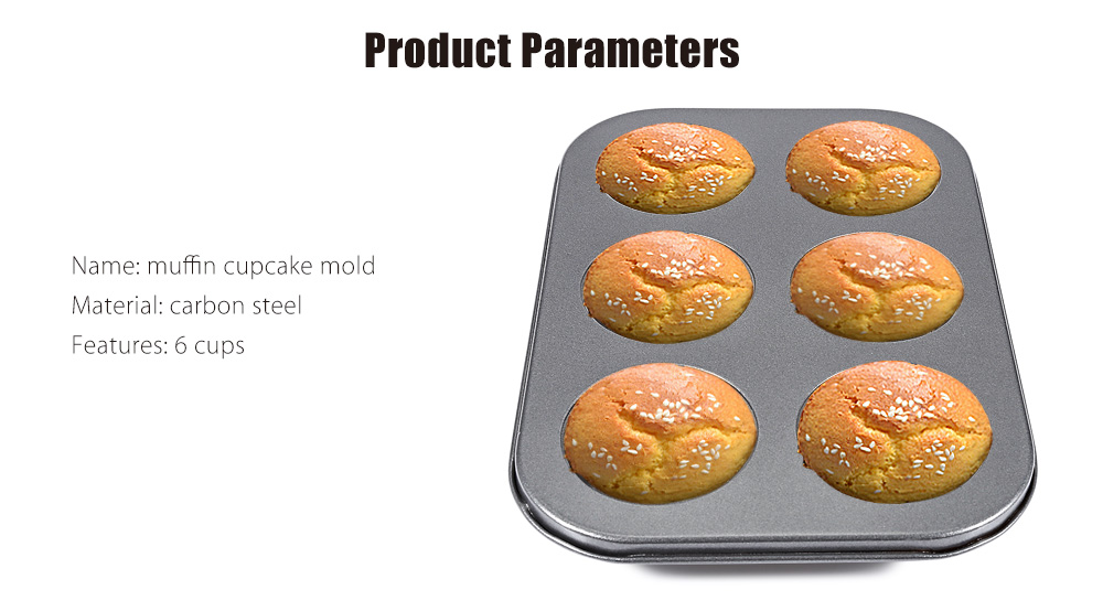 6 Cups Non-stick Steel Muffin Cupcake Pan Mold for Egg Tart Baking Tool 6 Cups Non-stick Steel Muffin Cupcake Pan Mold for Egg Tart Baking Tool