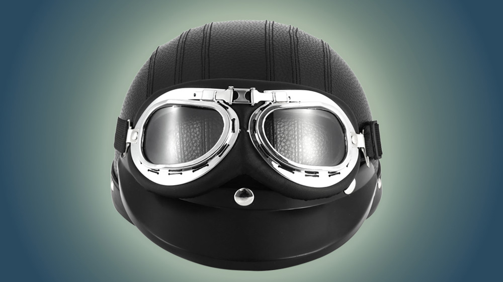 Retro Style Motorcycle Motorbike Helmet 54 - 60CM with Goggles Sun Shield Retro Style Motorcycle Motorbike Helmet 54 - 60CM with Goggles Sun Shield