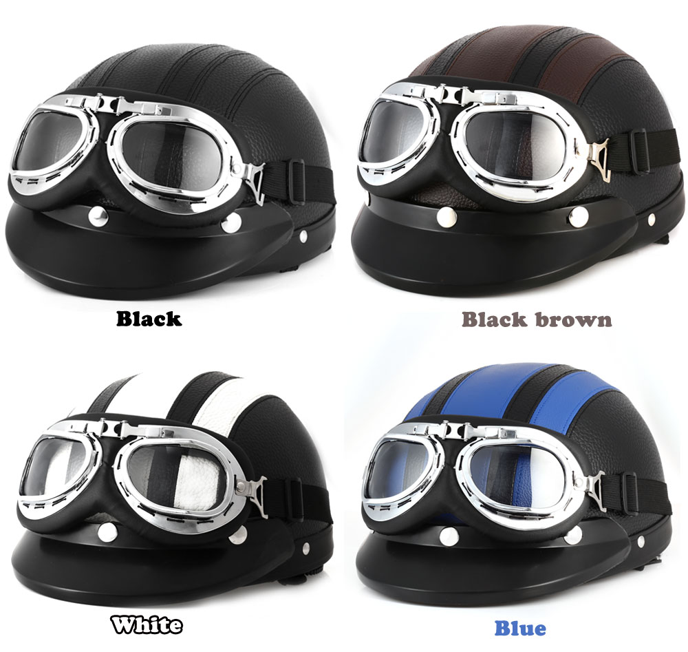 Retro Style Motorcycle Motorbike Helmet 54 - 60CM with Goggles Sun Shield Retro Style Motorcycle Motorbike Helmet 54 - 60CM with Goggles Sun Shield