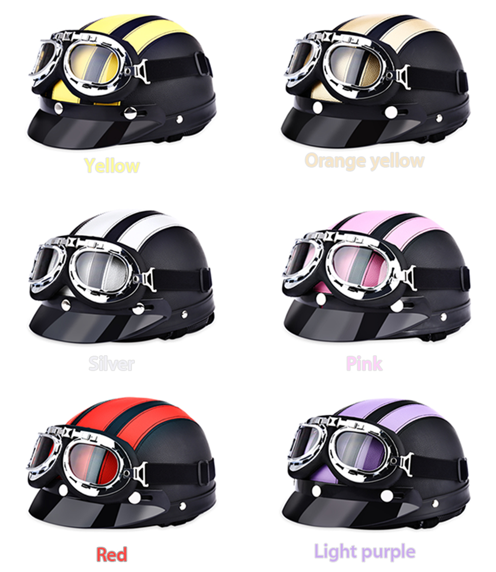 Retro Style Motorcycle Motorbike Helmet 54 - 60CM with Goggles Sun Shield Retro Style Motorcycle Motorbike Helmet 54 - 60CM with Goggles Sun Shield