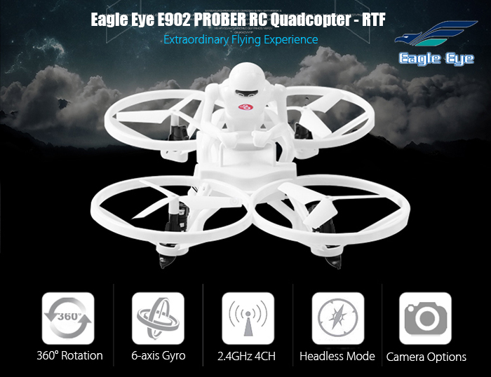 Eagle Eye E902 PROBER RC Drone RTF 2.4GHz 4CH 6-axis Gyro / Hover / Headless Mode Eagle Eye E902 PROBER RC Drone RTF 2.4GHz 4CH 6-axis Gyro / Hover / Headless Mode