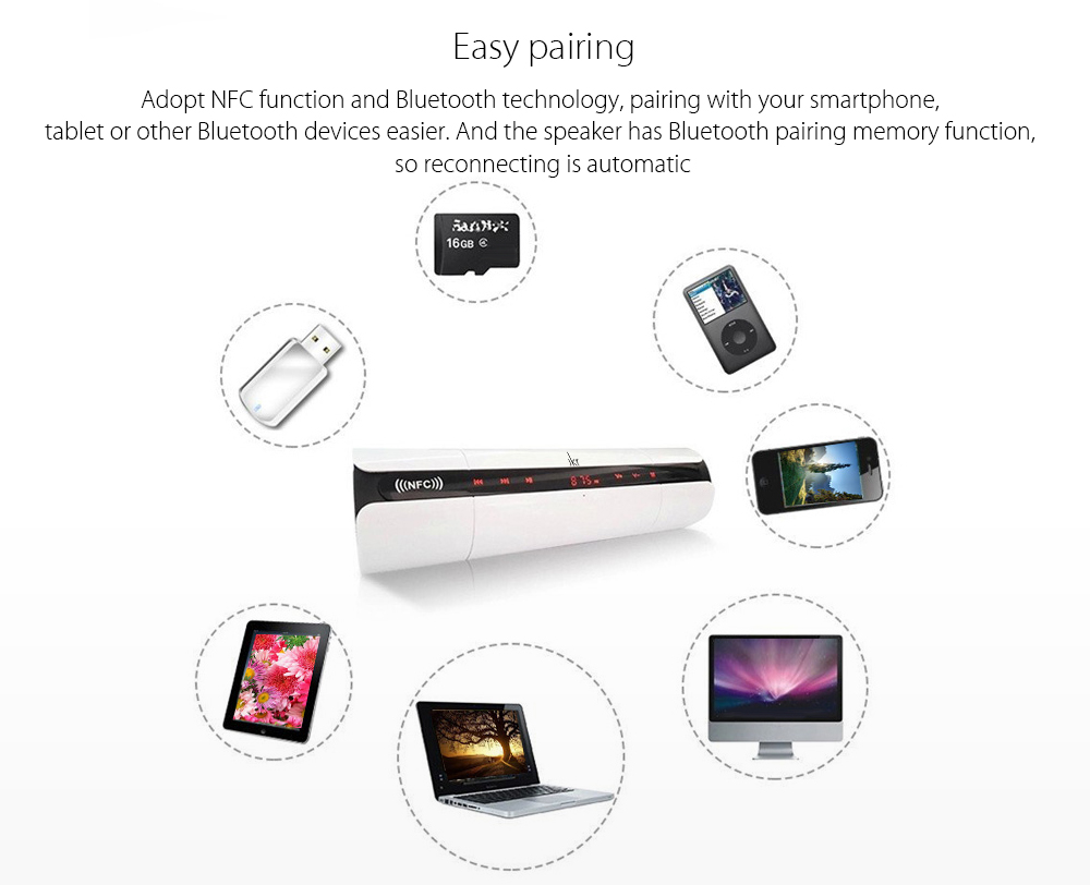 JKR KR - 8800 Bluetooth Speaker Portable Wireless Stereo JKR KR - 8800 Bluetooth Speaker Portable Wireless Stereo
