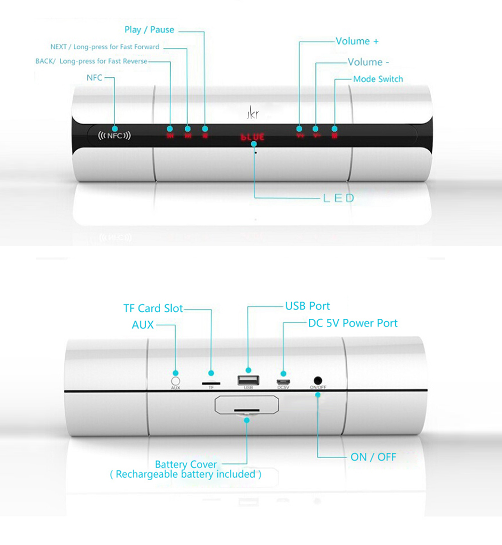JKR KR - 8800 Bluetooth Speaker Portable Wireless Stereo JKR KR - 8800 Bluetooth Speaker Portable Wireless Stereo