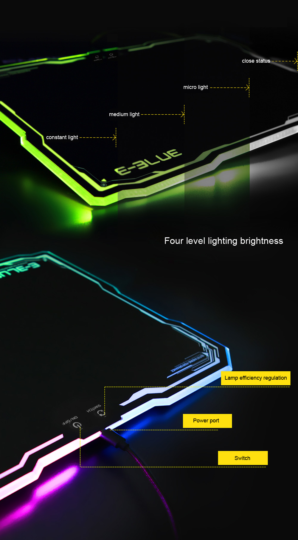 E - 3LUE EMP013 Mouse Pad with RGB Lighting E - 3LUE EMP013 Mouse Pad with RGB Lighting