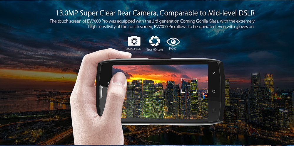 Blackview BV7000 Pro 4G Smartphone 5.0 inch Android 6.0 MTK6750 1.5GHz Octa Core 4GB RAM 64GB ROM IP68 Waterproof 8.0MP + 13.0MP Cameras Fingerprint Scanner