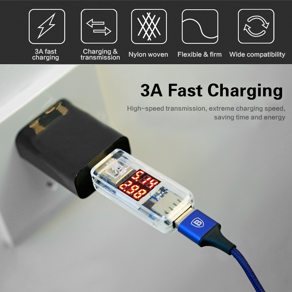 Baseus Rapid Series 2 in 1 Micro USB + 8 Pin Connector 3A Fast Charging Data Transfer Cable 1.2M Baseus Rapid Series 2 in 1 Micro USB + 8 Pin Connector 3A Fast Charging Data Transfer Cable 1.2M