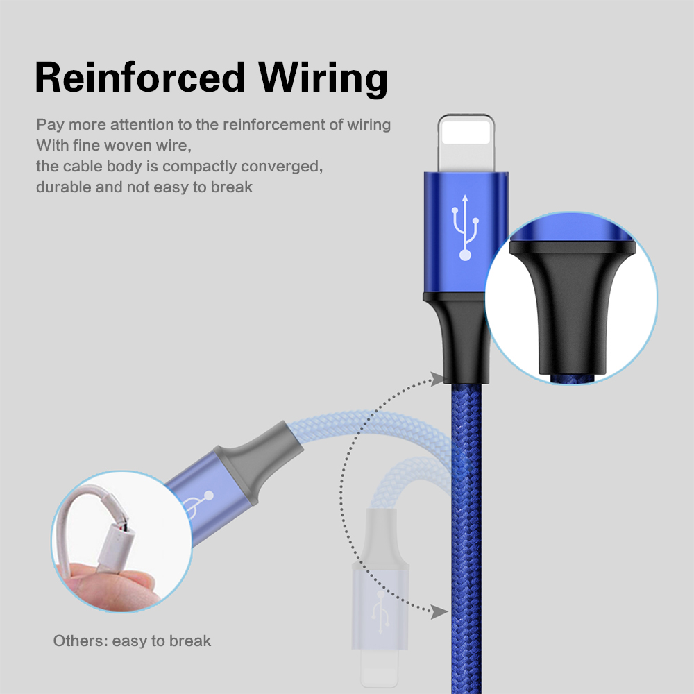 Baseus Rapid Series 2 in 1 Micro USB + 8 Pin Connector 3A Fast Charging Data Transfer Cable 1.2M Baseus Rapid Series 2 in 1 Micro USB + 8 Pin Connector 3A Fast Charging Data Transfer Cable 1.2M