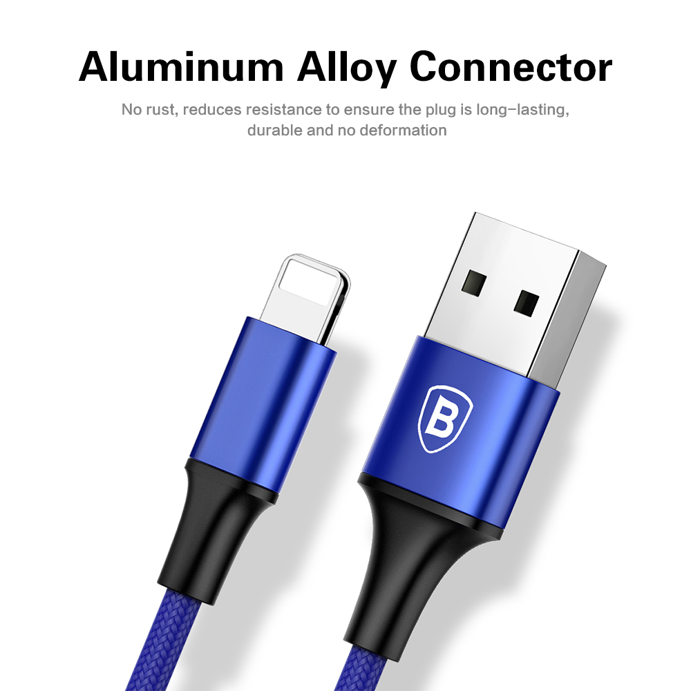 Baseus Rapid Series 2 in 1 Micro USB + 8 Pin Connector 3A Fast Charging Data Transfer Cable 1.2M Baseus Rapid Series 2 in 1 Micro USB + 8 Pin Connector 3A Fast Charging Data Transfer Cable 1.2M