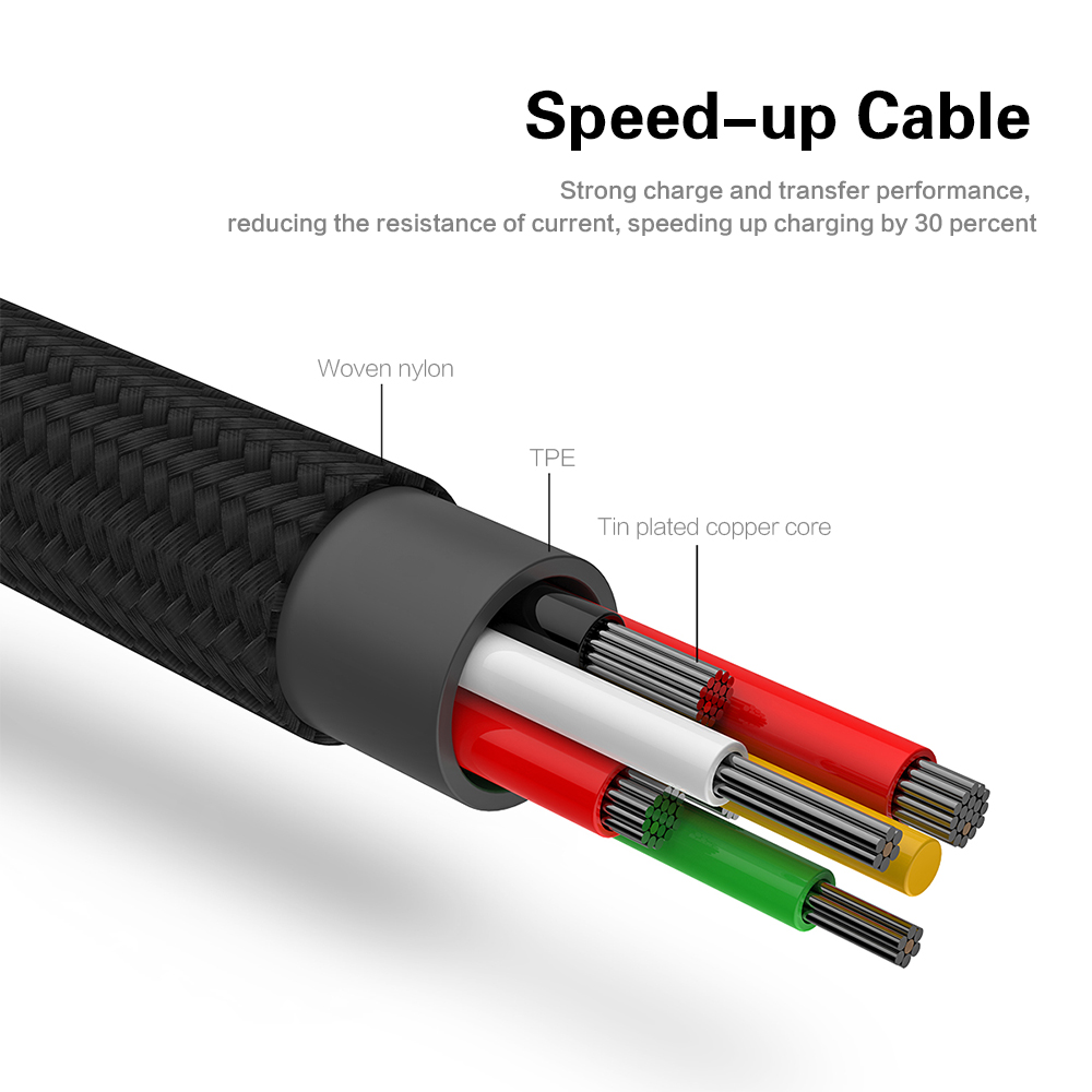 Baseus Rapid Series 2 in 1 Micro USB + 8 Pin Connector 3A Fast Charging Data Transfer Cable 1.2M Baseus Rapid Series 2 in 1 Micro USB + 8 Pin Connector 3A Fast Charging Data Transfer Cable 1.2M
