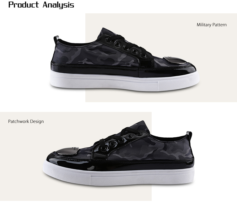 Fashionable Metal Slice Embellishment Patchwork Design Lace Up Sneakers for Men Fashionable Metal Slice Embellishment Patchwork Design Lace Up Sneakers for Men
