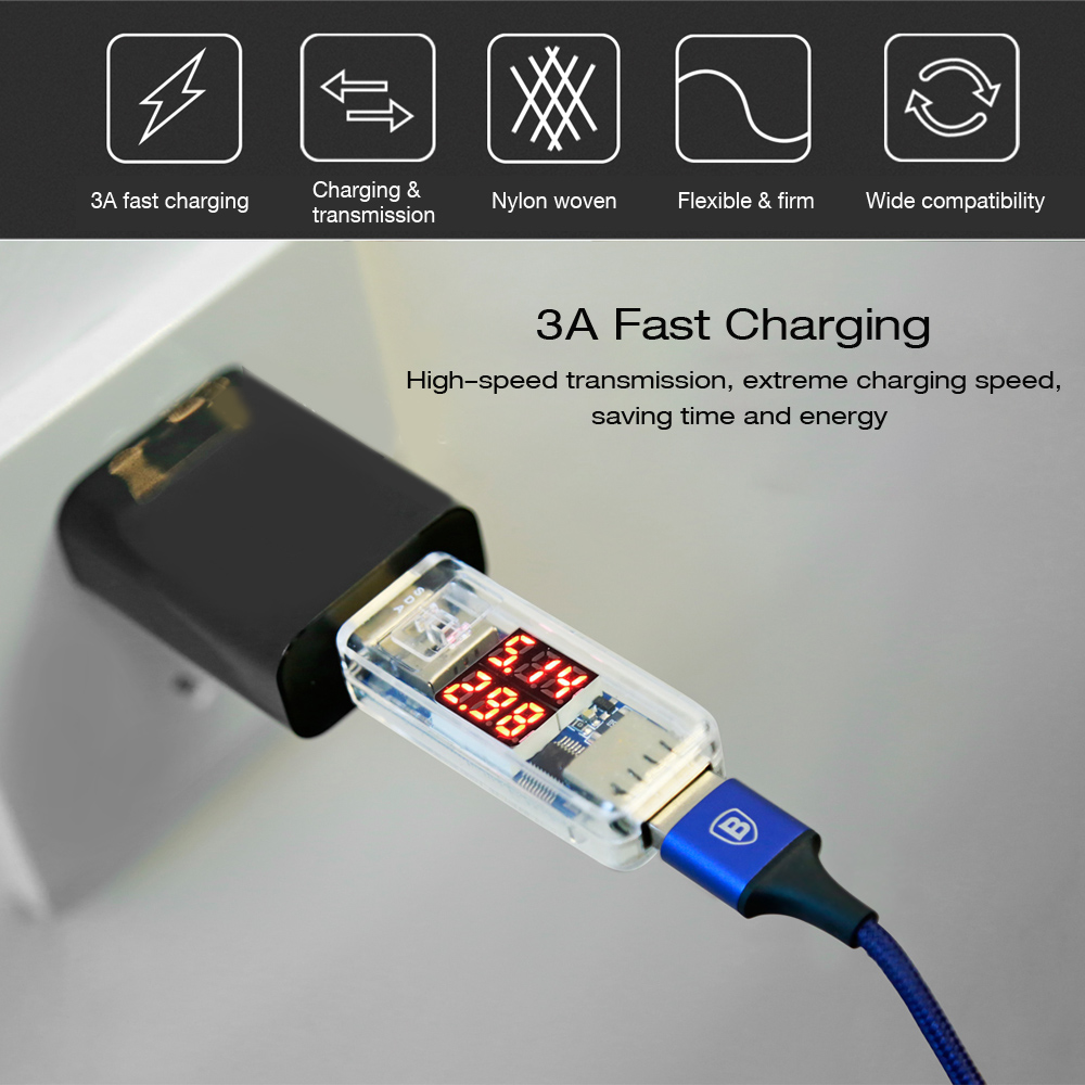 Baseus Rapid Series 3 in 1 Micro USB + 8 Pin + Type-C Connector 3A Fast Charging Data Transfer Cable 1.2M Baseus Rapid Series 3 in 1 Micro USB + 8 Pin + Type-C Connector 3A Fast Charging Data Transfer Cable 1.2M