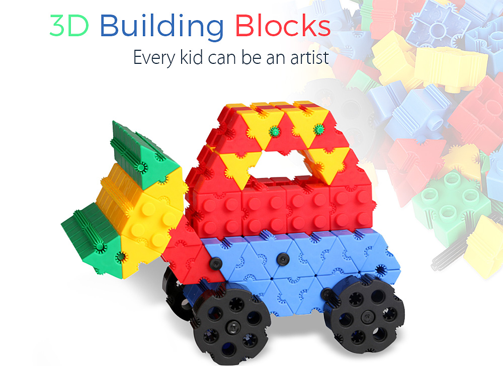 60pcs 3D Bricks Building Blocks Creative Educational Toy for Kids