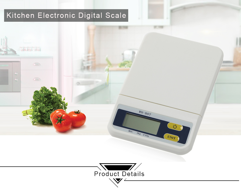 WeiHeng WH - B07 3kg / 0.5g LCD Electronic Kitchen Scale
