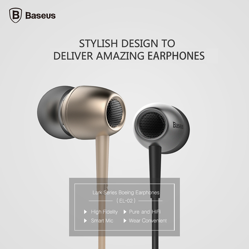Baseus EL - 02 In-ear Wired Stereo Music Earphones Baseus EL - 02 In-ear Wired Stereo Music Earphones
