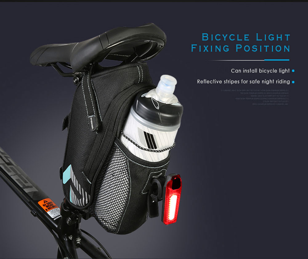 ROSWHEEL Bicycle Saddle Seat Tail Bike Rear Bag with Water Bottle Pocket ROSWHEEL Bicycle Saddle Seat Tail Bike Rear Bag with Water Bottle Pocket
