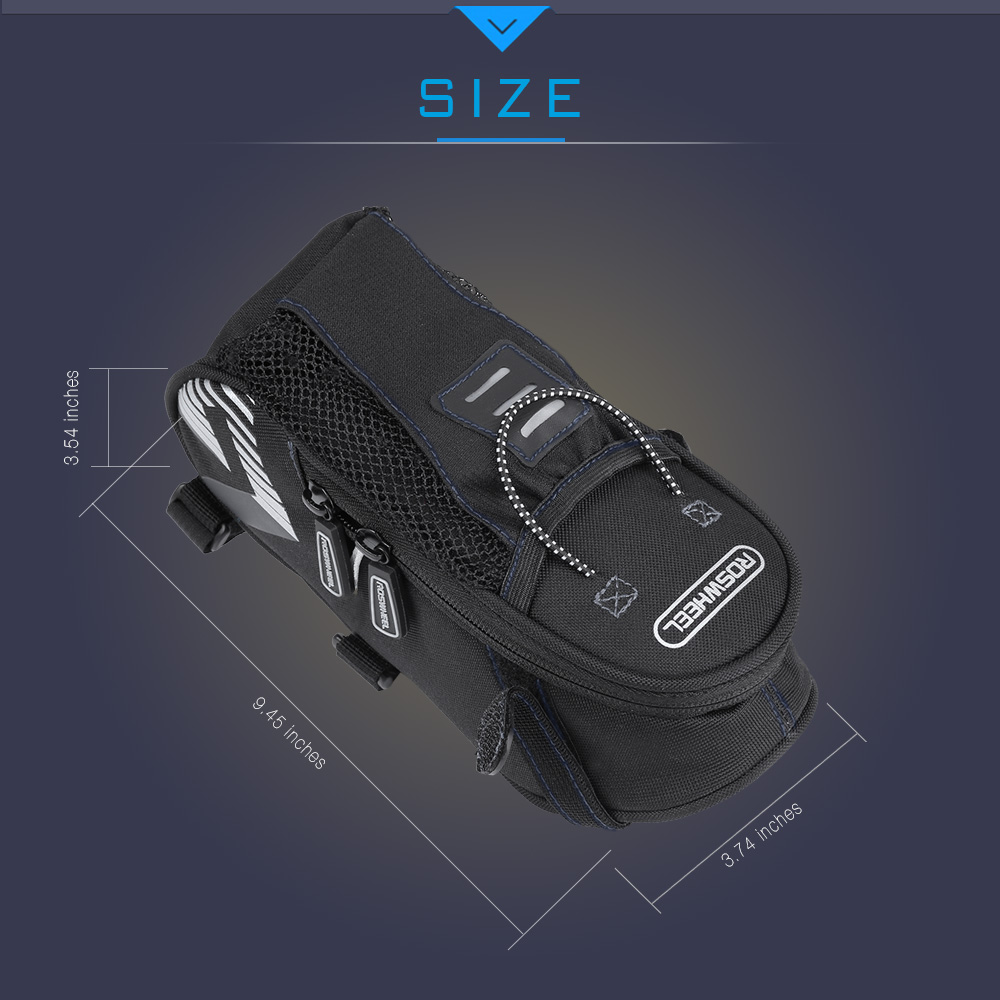 ROSWHEEL Bicycle Saddle Seat Tail Bike Rear Bag with Water Bottle Pocket ROSWHEEL Bicycle Saddle Seat Tail Bike Rear Bag with Water Bottle Pocket