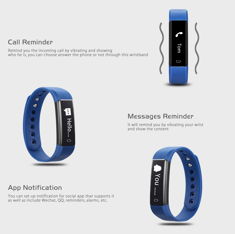 ID115 Smart Wristband Activity Tracker Sleep Monitor USB Rechargeable Interface ID115 Smart Wristband Activity Tracker Sleep Monitor USB Rechargeable Interface