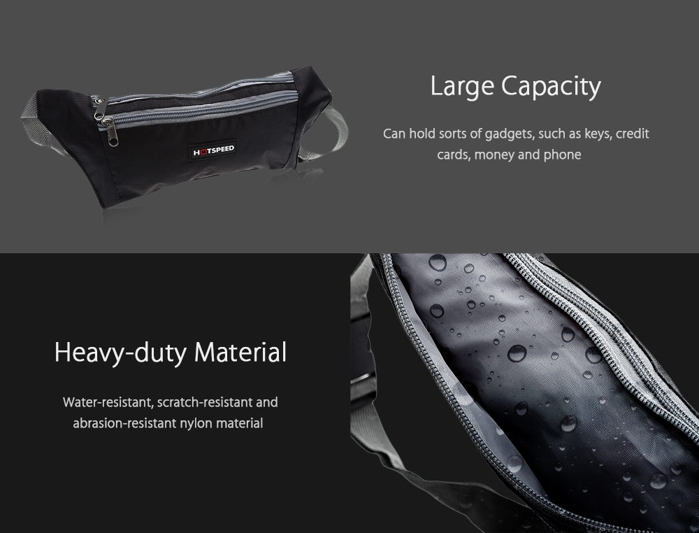 HOTSPEED Outdoor Sports Water Resistant Walking Running Bag Belt Pack