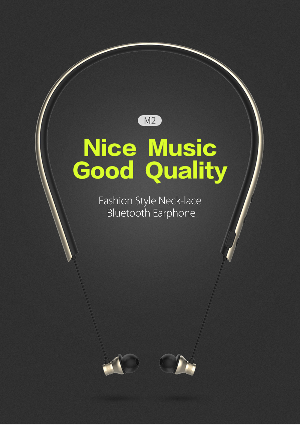 JUSTNEED M2 Neck Type Sport Bluetooth V4.1 Stereo Earphones JUSTNEED M2 Neck Type Sport Bluetooth V4.1 Stereo Earphones