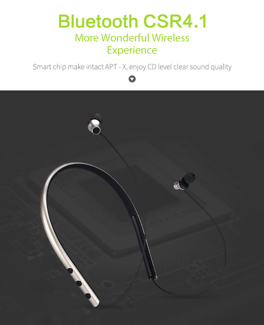 JUSTNEED M2 Neck Type Sport Bluetooth V4.1 Stereo Earphones JUSTNEED M2 Neck Type Sport Bluetooth V4.1 Stereo Earphones