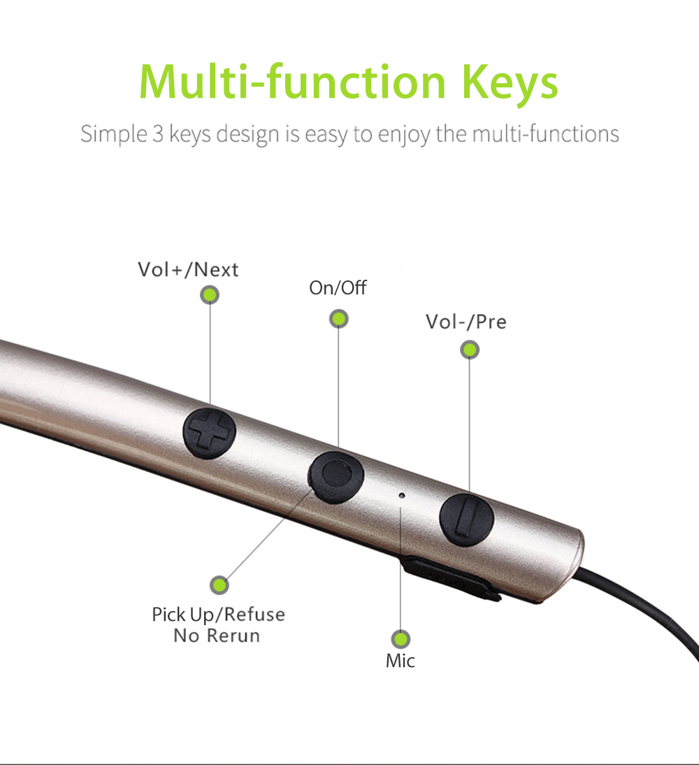 JUSTNEED M2 Neck Type Sport Bluetooth V4.1 Stereo Earphones JUSTNEED M2 Neck Type Sport Bluetooth V4.1 Stereo Earphones