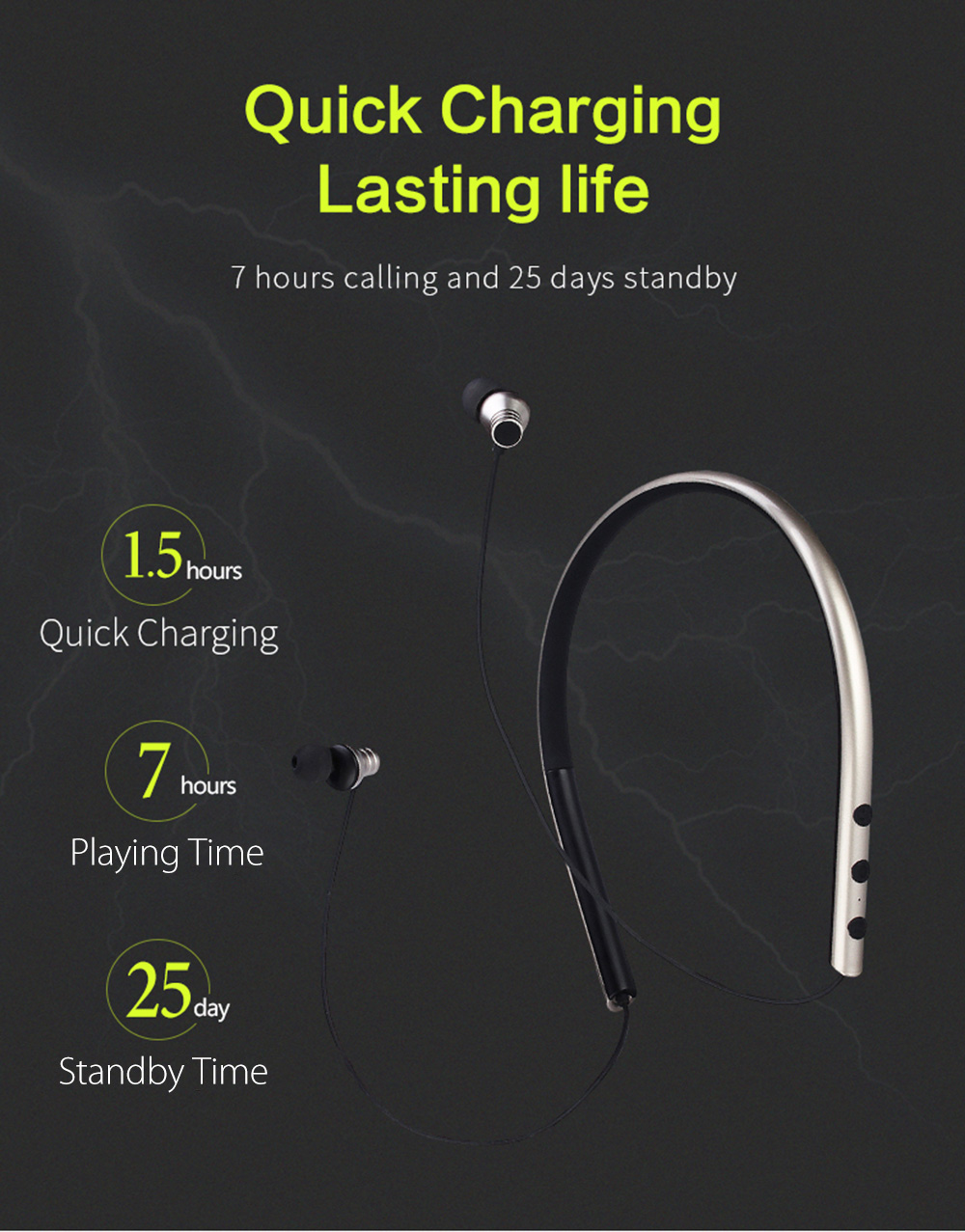 JUSTNEED M2 Neck Type Sport Bluetooth V4.1 Stereo Earphones JUSTNEED M2 Neck Type Sport Bluetooth V4.1 Stereo Earphones