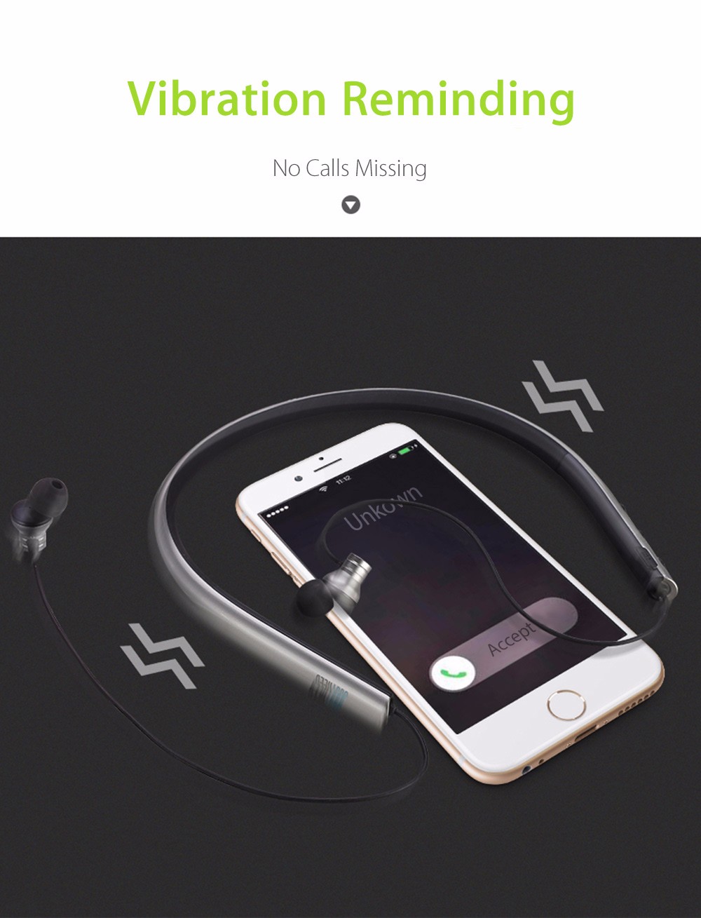 JUSTNEED M2 Neck Type Sport Bluetooth V4.1 Stereo Earphones JUSTNEED M2 Neck Type Sport Bluetooth V4.1 Stereo Earphones
