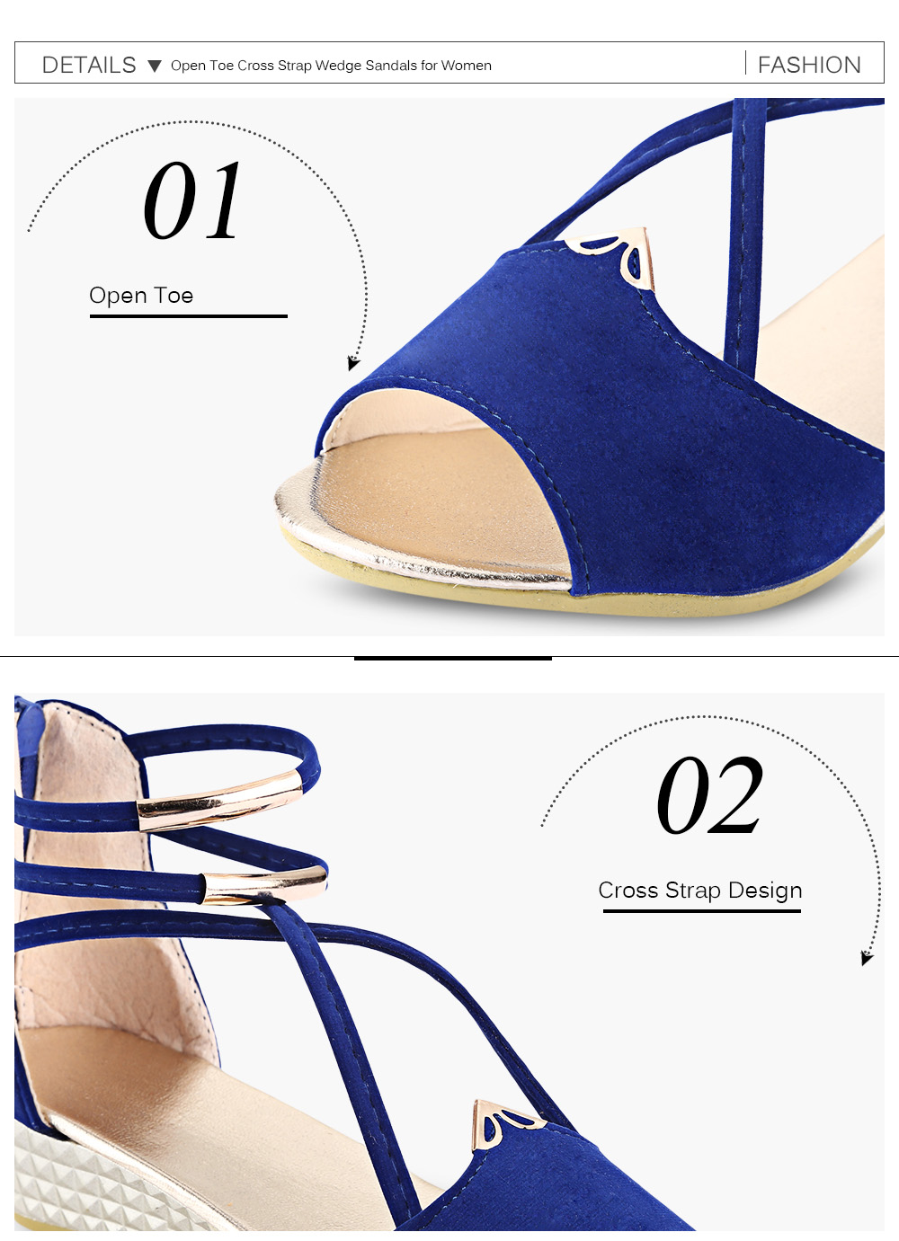 Sexy Open Toe Cross Strap Zipper Design Women Wedge Heel Sandals Sexy Open Toe Cross Strap Zipper Design Women Wedge Heel Sandals