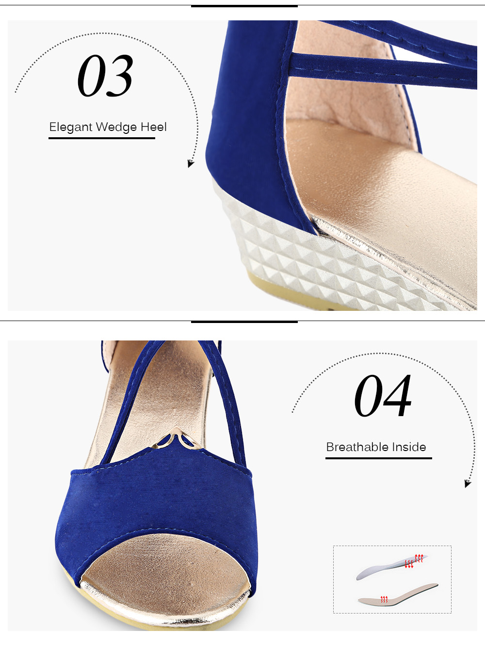 Sexy Open Toe Cross Strap Zipper Design Women Wedge Heel Sandals Sexy Open Toe Cross Strap Zipper Design Women Wedge Heel Sandals