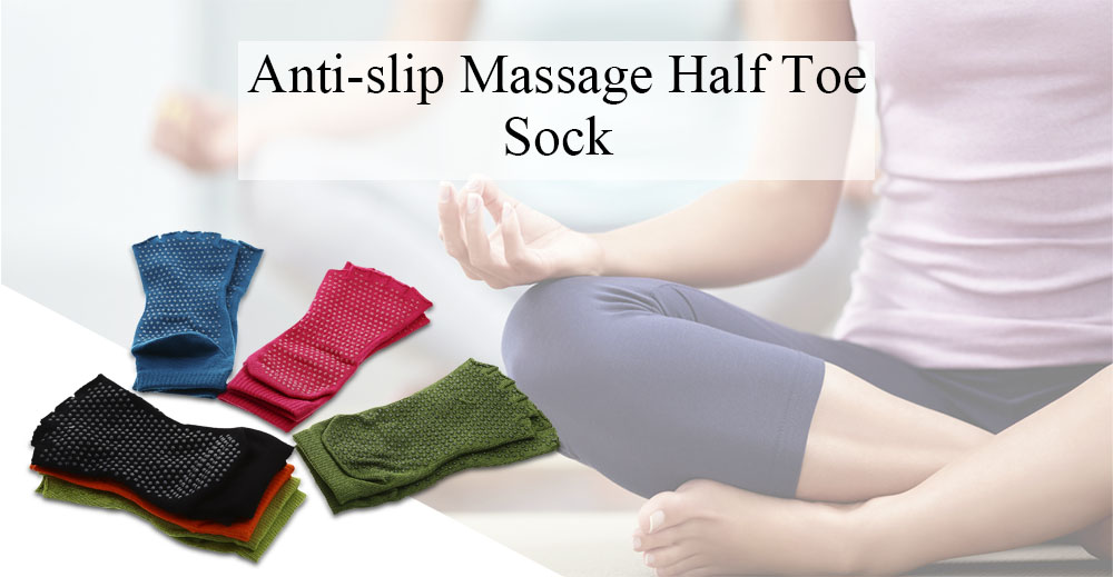 Women Yoga Dance Sport Anti-Slip Exercise Massage Half Toe Sock Women Yoga Dance Sport Anti-Slip Exercise Massage Half Toe Sock