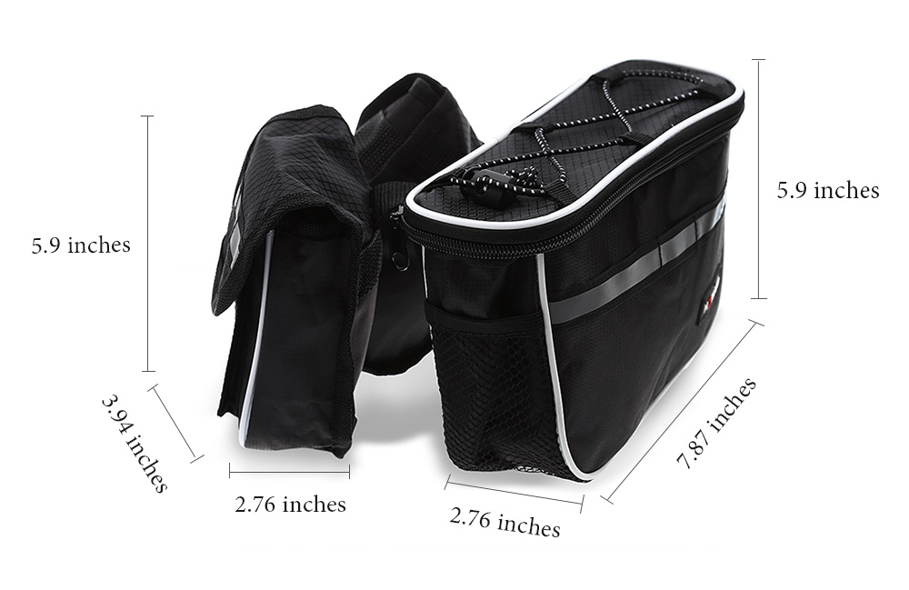 HOTSPEED Outdoor Bicycle Frame Tube Handlebar Bike Bag with Rain Cover Shoulder Strap HOTSPEED Outdoor Bicycle Frame Tube Handlebar Bike Bag with Rain Cover Shoulder Strap